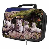 West Highland Terrier Dogs Black Insulated School Lunch Box/Picnic Bag