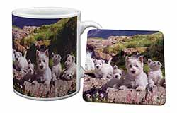 West Highland Terrier Dogs Mug and Coaster Set