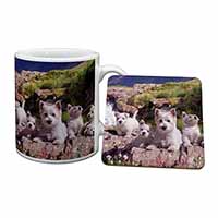 West Highland Terrier Dogs Mug and Coaster Set