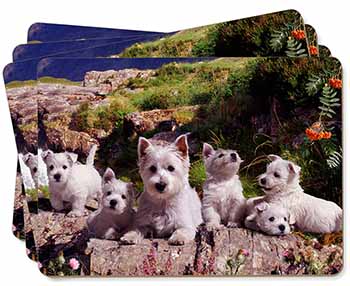West Highland Terrier Dogs Picture Placemats in Gift Box