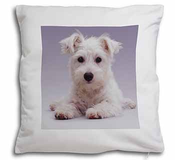 West Highland Terrier Dog Soft White Velvet Feel Scatter Cushion