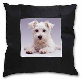 West Highland Terrier Dog Black Satin Feel Scatter Cushion