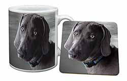 Weimaraner Dog  Mug and Coaster Set