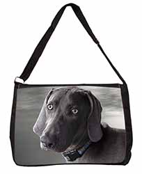 Weimaraner Dog  Large Black Laptop Shoulder Bag School/College