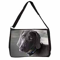 Weimaraner Dog  Large Black Laptop Shoulder Bag School/College