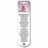 West Highland Terrier Dog Bookmark, Book mark, Printed full colour