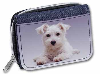 West Highland Terrier Dog Unisex Denim Purse Wallet