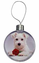 West Highland Terrier with Rose Christmas Bauble