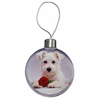 West Highland Terrier with Rose Christmas Bauble