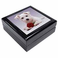 West Highland Terrier with Rose Keepsake/Jewellery Box