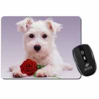 West Highland Terrier with Rose Computer Mouse Mat