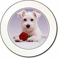 West Highland Terrier with Rose Car or Van Permit Holder/Tax Disc Holder