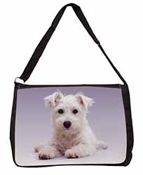 West Highland Terrier Dog Large Black Laptop Shoulder Bag School/College