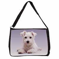 West Highland Terrier Dog Large Black Laptop Shoulder Bag School/College