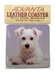 West Highland Terrier Dog Single Leather Photo Coaster