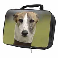 Whippet Dog Black Insulated School Lunch Box/Picnic Bag
