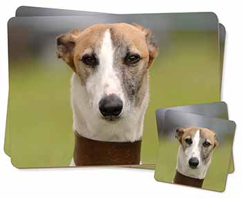 Whippet Dog Twin 2x Placemats and 2x Coasters Set in Gift Box