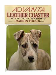 Whippet Puppy Single Leather Photo Coaster
