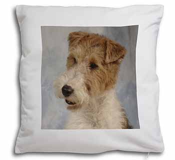 Fox Terrier Dog Soft White Velvet Feel Scatter Cushion