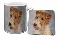 Fox Terrier Dog Mug and Coaster Set