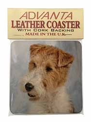 Fox Terrier Dog Single Leather Photo Coaster