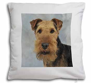 Welsh Terrier Dog Soft White Velvet Feel Scatter Cushion