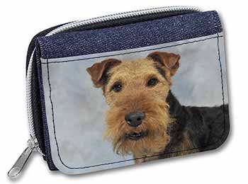 Welsh Terrier Dog Unisex Denim Purse Wallet