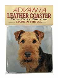 Welsh Terrier Dog Single Leather Photo Coaster