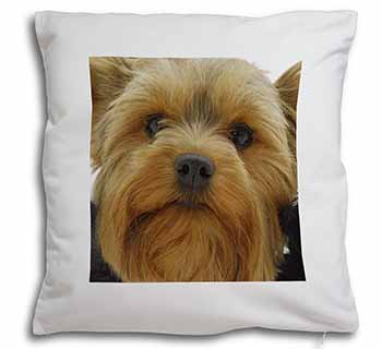 Yorkshire Terrier Dog Soft White Velvet Feel Scatter Cushion