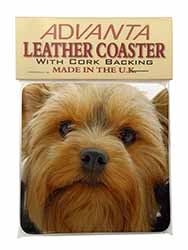 Yorkshire Terrier Dog Single Leather Photo Coaster