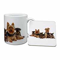 Yorkshire Terrier Dogs Mug and Coaster Set