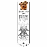Cute Yorkshire Terrier Dog Bookmark, Book mark, Printed full colour