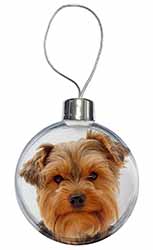 Cute Yorkshire Terrier Dog Christmas Bauble