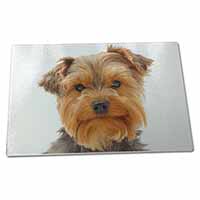 Large Glass Cutting Chopping Board Cute Yorkshire Terrier Dog