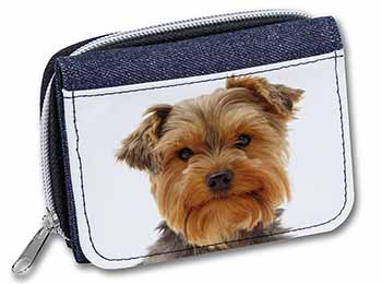 Cute Yorkshire Terrier Dog Unisex Denim Purse Wallet