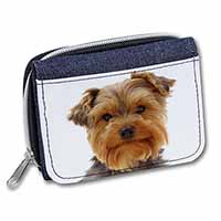 Cute Yorkshire Terrier Dog Unisex Denim Purse Wallet