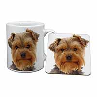 Cute Yorkshire Terrier Dog Mug and Coaster Set