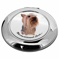 Yorkshire Terrier Dog-with Love Make-Up Round Compact Mirror