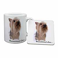 Yorkshire Terrier Dog-with Love Mug and Coaster Set