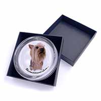 Yorkshire Terrier Dog-with Love Glass Paperweight in Gift Box