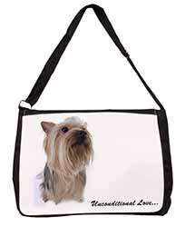 Yorkshire Terrier Dog-with Love Large Black Laptop Shoulder Bag School/College