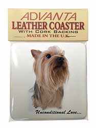 Yorkshire Terrier Dog-with Love Single Leather Photo Coaster