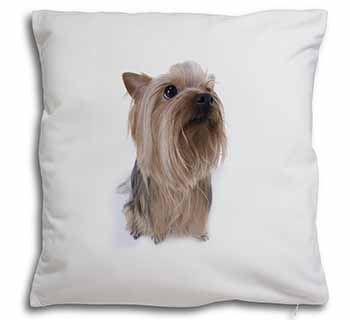 Yorkshire Terrier Soft White Velvet Feel Scatter Cushion