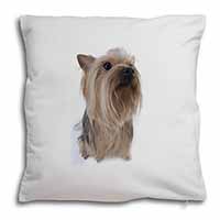 Yorkshire Terrier Soft White Velvet Feel Scatter Cushion