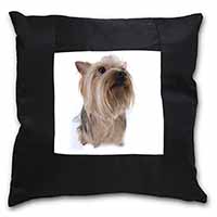 Yorkshire Terrier Black Satin Feel Scatter Cushion