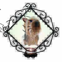 Yorkshire Terrier Wrought Iron Wall Art Candle Holder