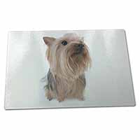 Large Glass Cutting Chopping Board Yorkshire Terrier