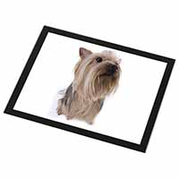 Yorkshire Terrier Black Rim High Quality Glass Placemat