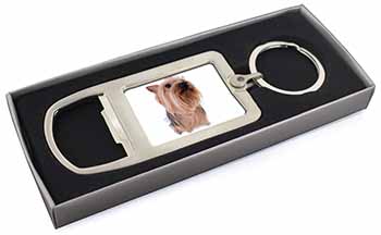 Yorkshire Terrier Chrome Metal Bottle Opener Keyring in Box