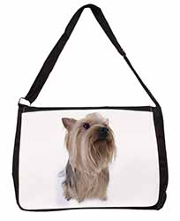 Yorkshire Terrier Large Black Laptop Shoulder Bag School/College